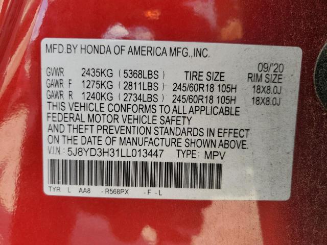 2020 ACURA MDX 5J8YD3H31LL013447