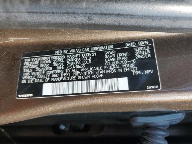 2015 VOLVO XC60 T6 PL YV4902RM7F2663228