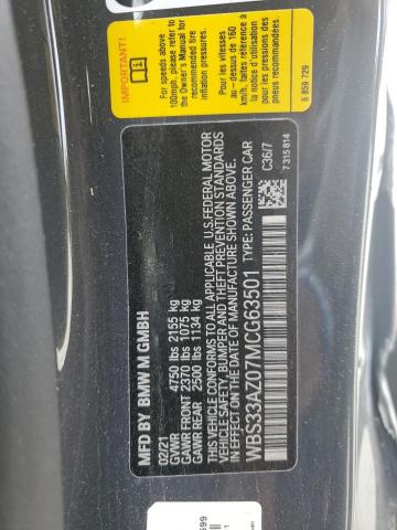 2021 BMW M4 COMPETI WBS33AZ07MCG63501