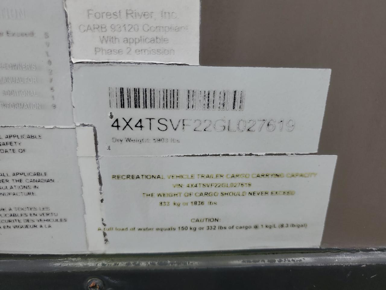 Lot #3257108226 2016 WILDWOOD SURVEYOR