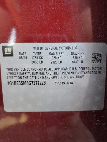 2016 CHEVROLET CRUZE LT - 1G1BE5SM3G7277226