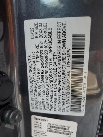 2022 HONDA PILOT TOURING #3287632013