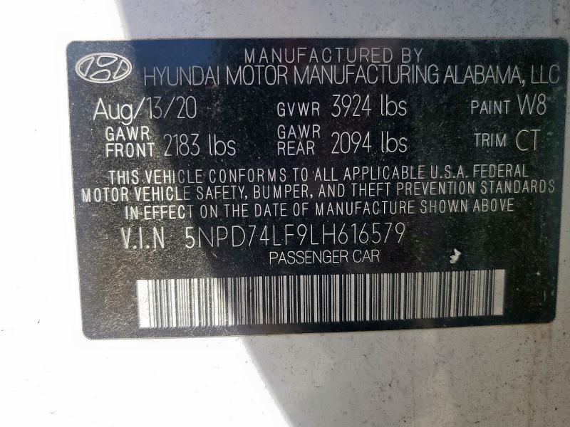 2020 HYUNDAI ELANTRA SE - 5NPD74LF9LH616579