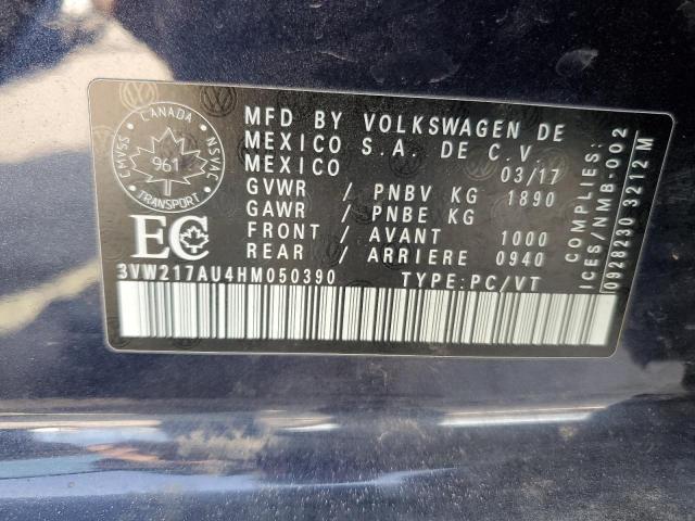 2017 VOLKSWAGEN GOLF S 3VW217AU4HM050390