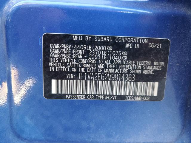 2021 SUBARU WRX STI JF1VA2E62M9814363