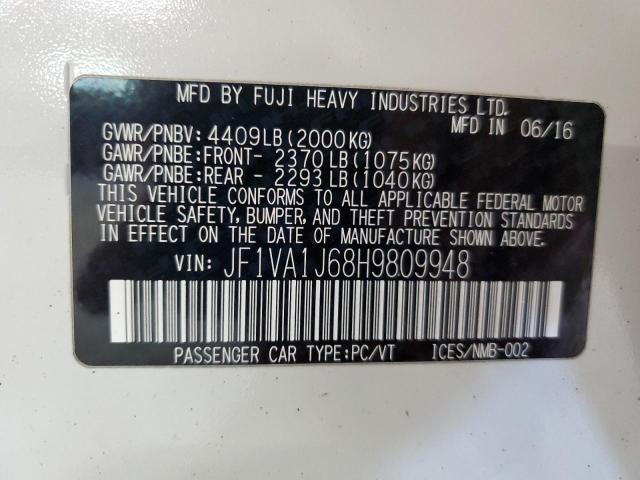 2017 SUBARU WRX LIMITE JF1VA1J68H9809948