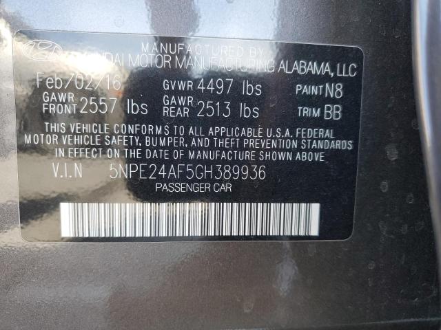 2016 HYUNDAI SONATA SE 5NPE24AF5GH389936