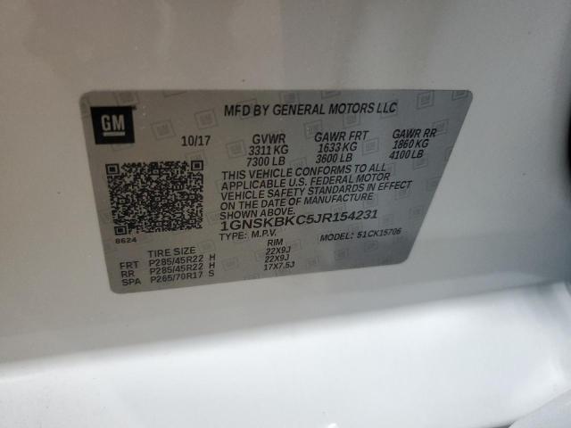 2018 CHEVROLET TAHOE K1500 LT 1GNSKBKC5JR154231