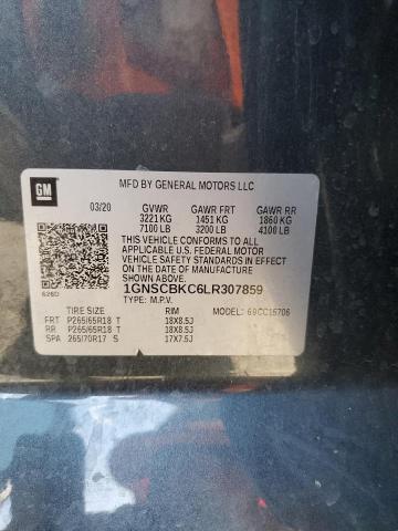 2020 CHEVROLET TAHOE C150 1GNSCBKC6LR307859