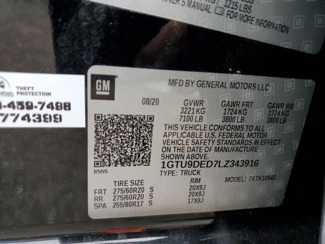 2020 GMC SIERRA K15 - 1GTU9DED7LZ343916