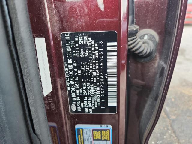 2019 KIA SORENTO L 5XYPG4A30KG506113