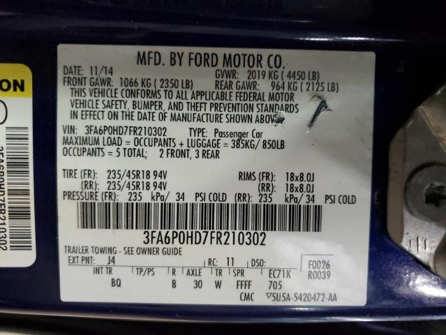 2015 FORD FUSION SE - 3FA6P0HD7FR210302