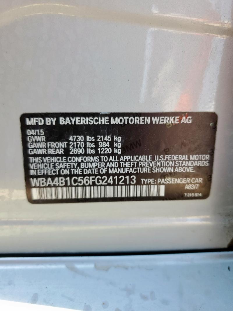 2015 BMW 435 I GRAN WBA4B1C56FG241213