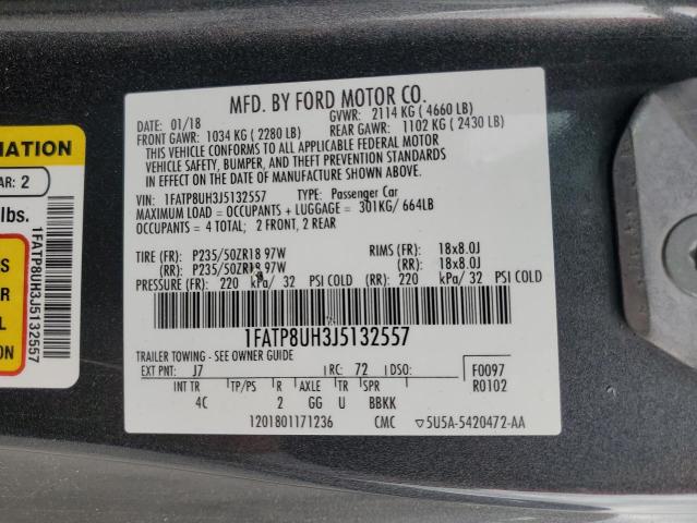 2018 FORD MUSTANG 1FATP8UH3J5132557