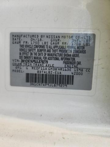 2018 NISSAN VERSA S - 3N1CN7AP9JL879279