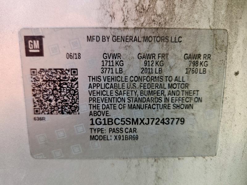 2018 CHEVROLET CRUZE LS 1G1BC5SMXJ7243779