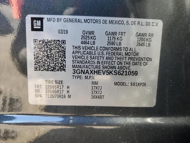 2019 CHEVROLET EQUINOX LS 3GNAXHEV5KS621059