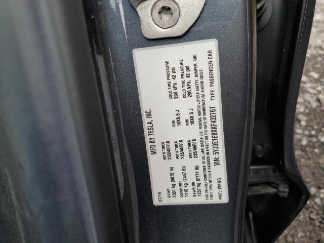 2019 TESLA MODEL 3 5YJ3E1EBXKF432761