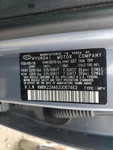 2018 HYUNDAI KONA KM8K22AA6JU087463