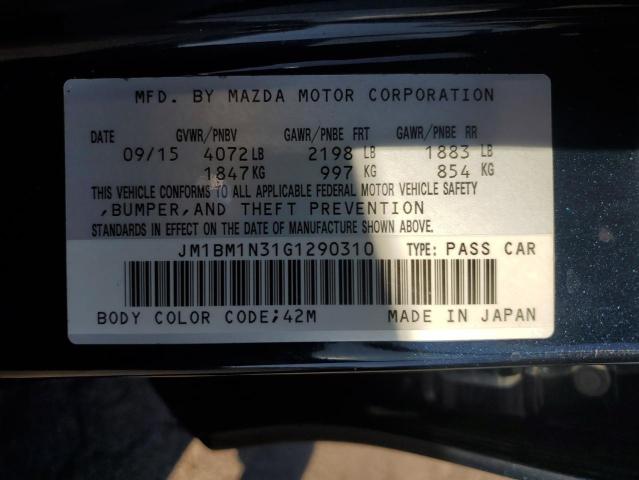 2016 MAZDA 3 GRAND TO JM1BM1N31G1290310