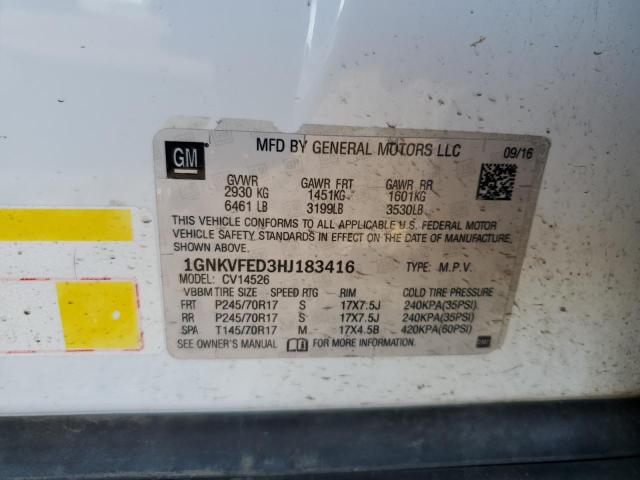 2017 CHEVROLET TRAVERSE LS 1GNKVFED3HJ183416