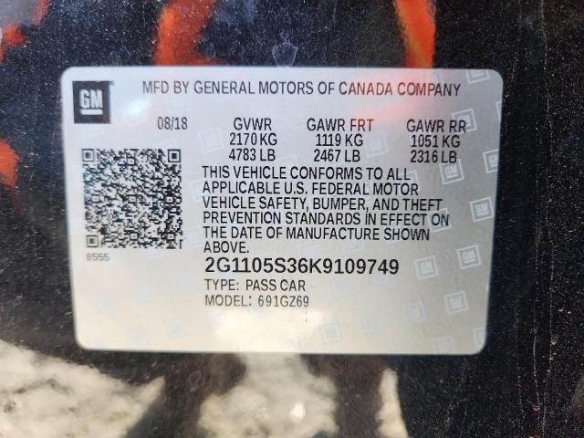 2019 CHEVROLET IMPALA PREMIER 2G1105S36K9109749