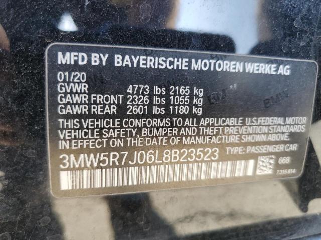 2020 BMW 330XI 3MW5R7J06L8B23523
