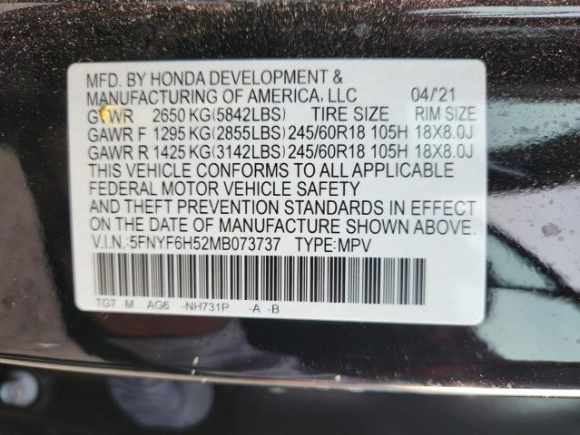 2021 HONDA PILOT EXL - 5FNYF6H52MB073737