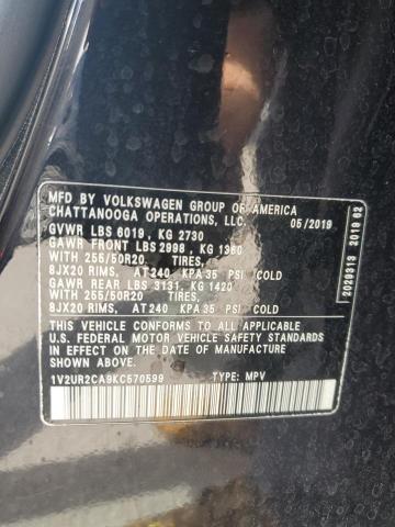 2019 VOLKSWAGEN ATLAS SE - 1V2UR2CA9KC570599