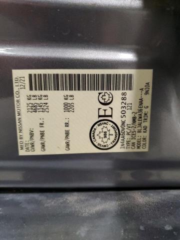 2022 NISSAN MAXIMA SL 1N4AA6DV0NC503288