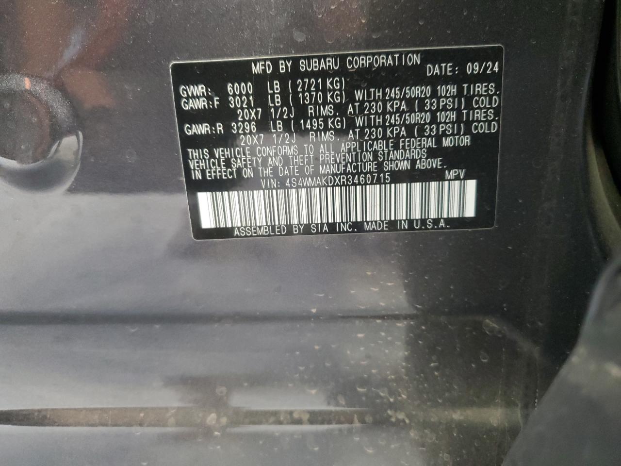 SUBARU ASCENT ONYX EDITION