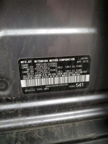 2019 MITSUBISHI OUTLANDER SE JA4AZ3A3XKZ052703