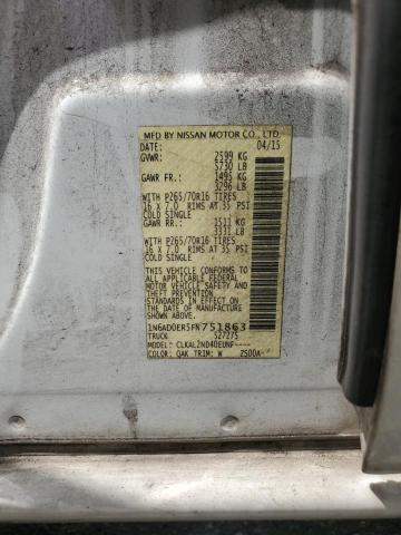 2015 NISSAN FRONTIER S 1N6AD0ER5FN751863