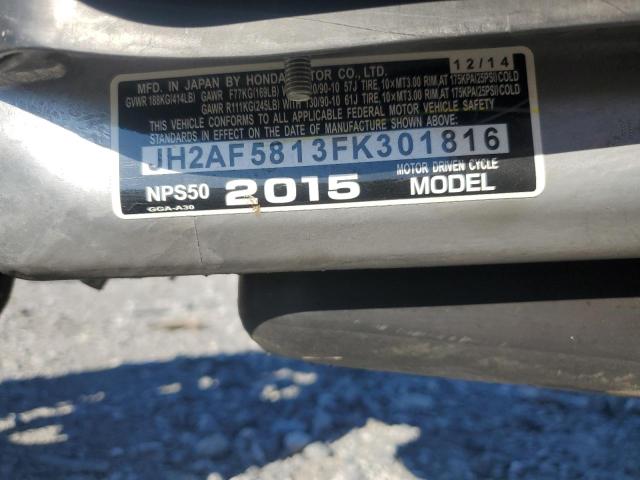 2015 HONDA NPS50 JH2AF5813FK301816
