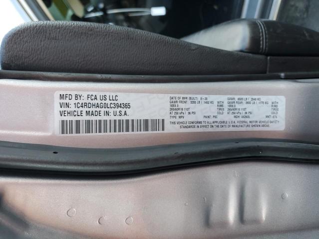 2020 DODGE DURANGO SX 1C4RDHAG0LC394365