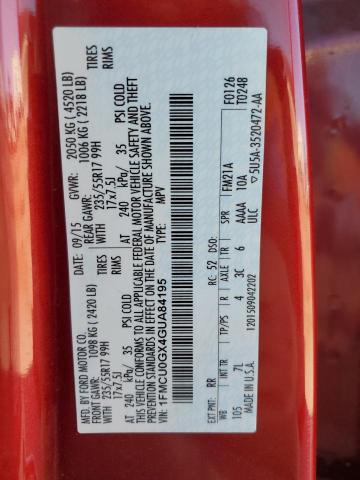2016 FORD ESCAPE SE 1FMCU0GX4GUA84195