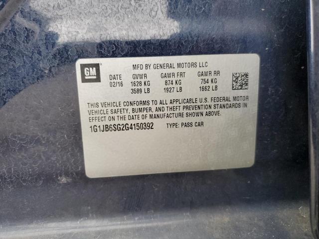 2016 CHEVROLET SONIC LS 1G1JB6SG2G4150392