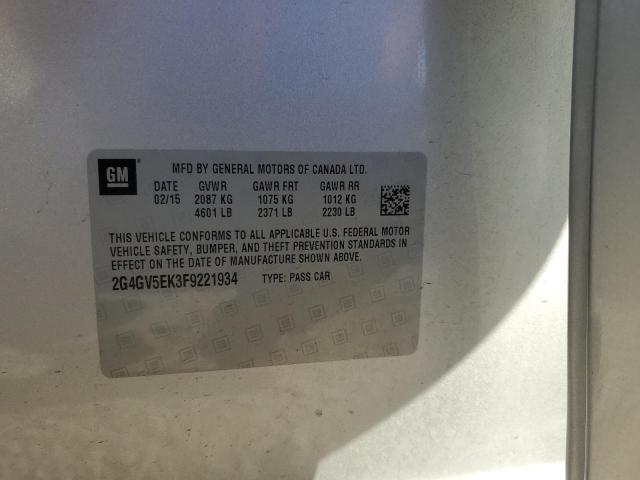 2015 BUICK REGAL 2G4GV5EK3F9221934