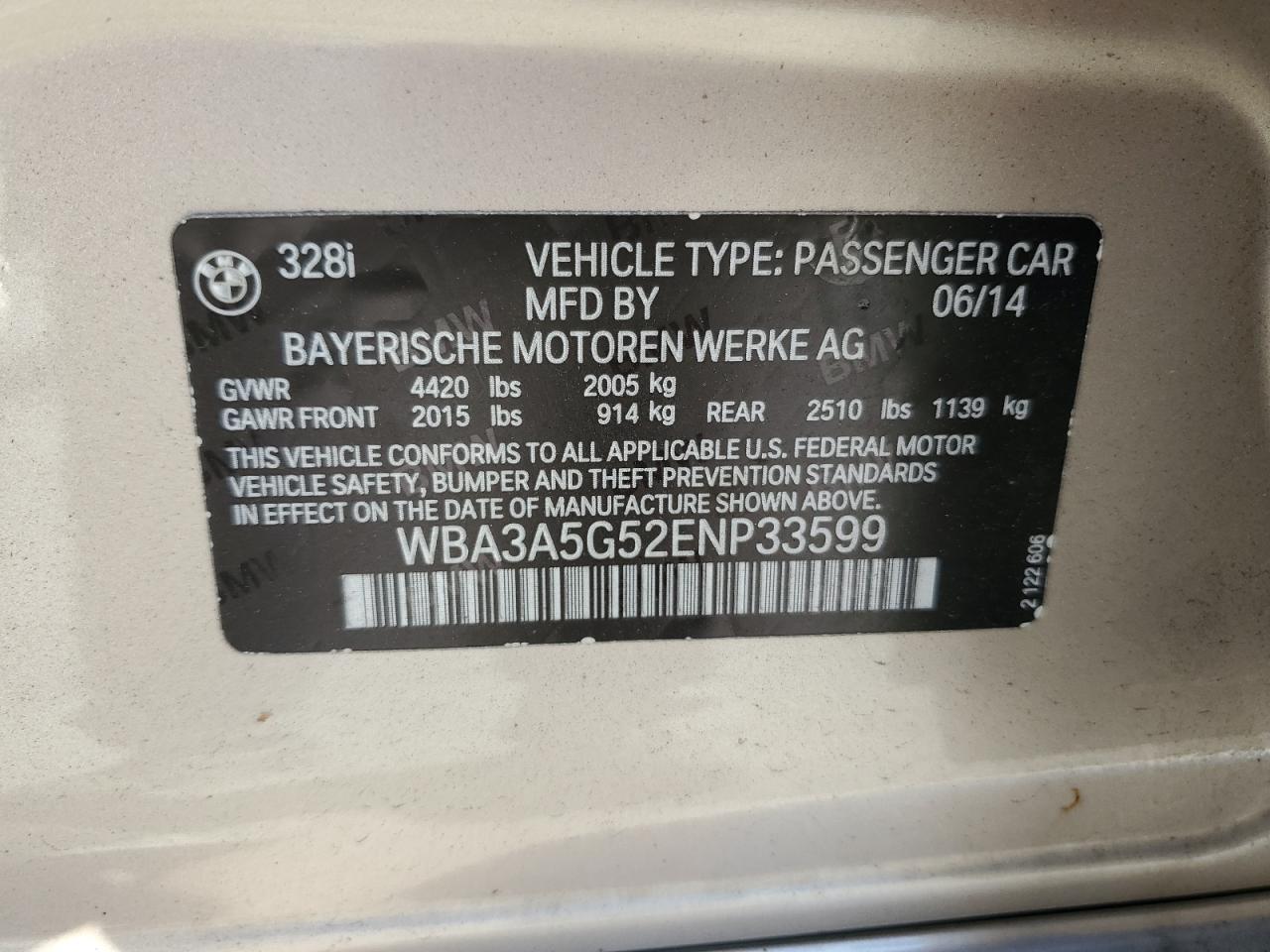 Lot #3305413328 2014 BMW 328 I