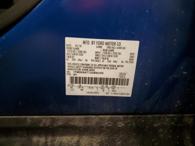 2018 FORD EXPLORER POLICE INTERCEPTOR 1FM5K8AT7JGB93355