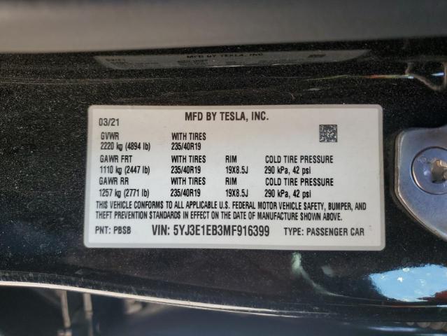 2021 TESLA MODEL 3 - 5YJ3E1EB3MF916399