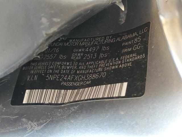 2016 HYUNDAI SONATA SE 5NPE24AFXGH388670