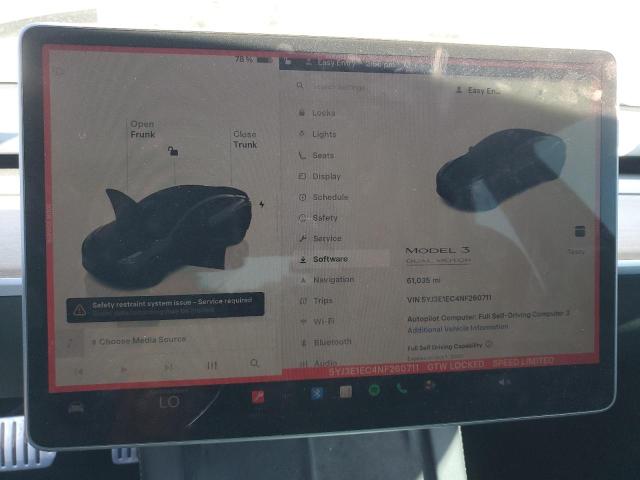 2022 TESLA MODEL 3 5YJ3E1EC4NF260711