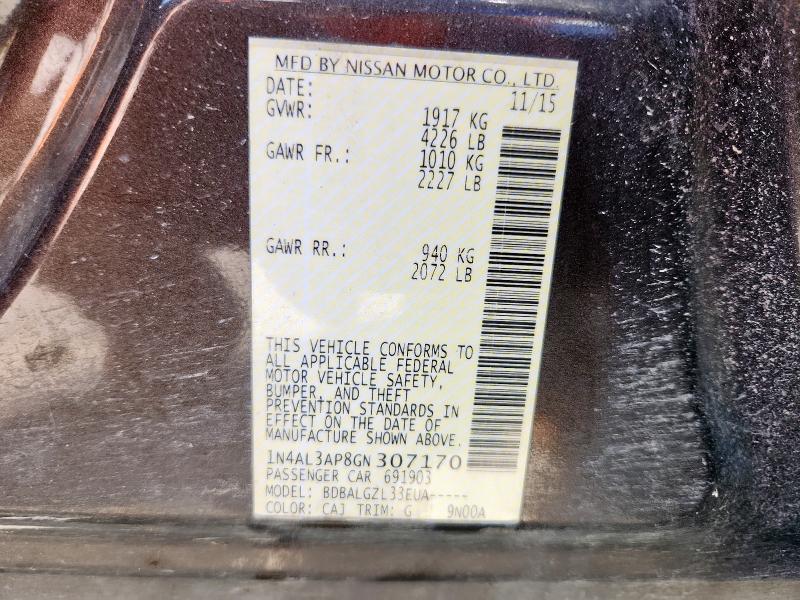2016 NISSAN ALTIMA 2.5 1N4AL3AP8GN307170