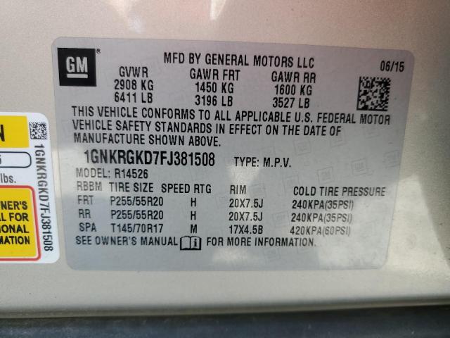 2015 CHEVROLET TRAVERSE LT 1GNKRGKD7FJ381508