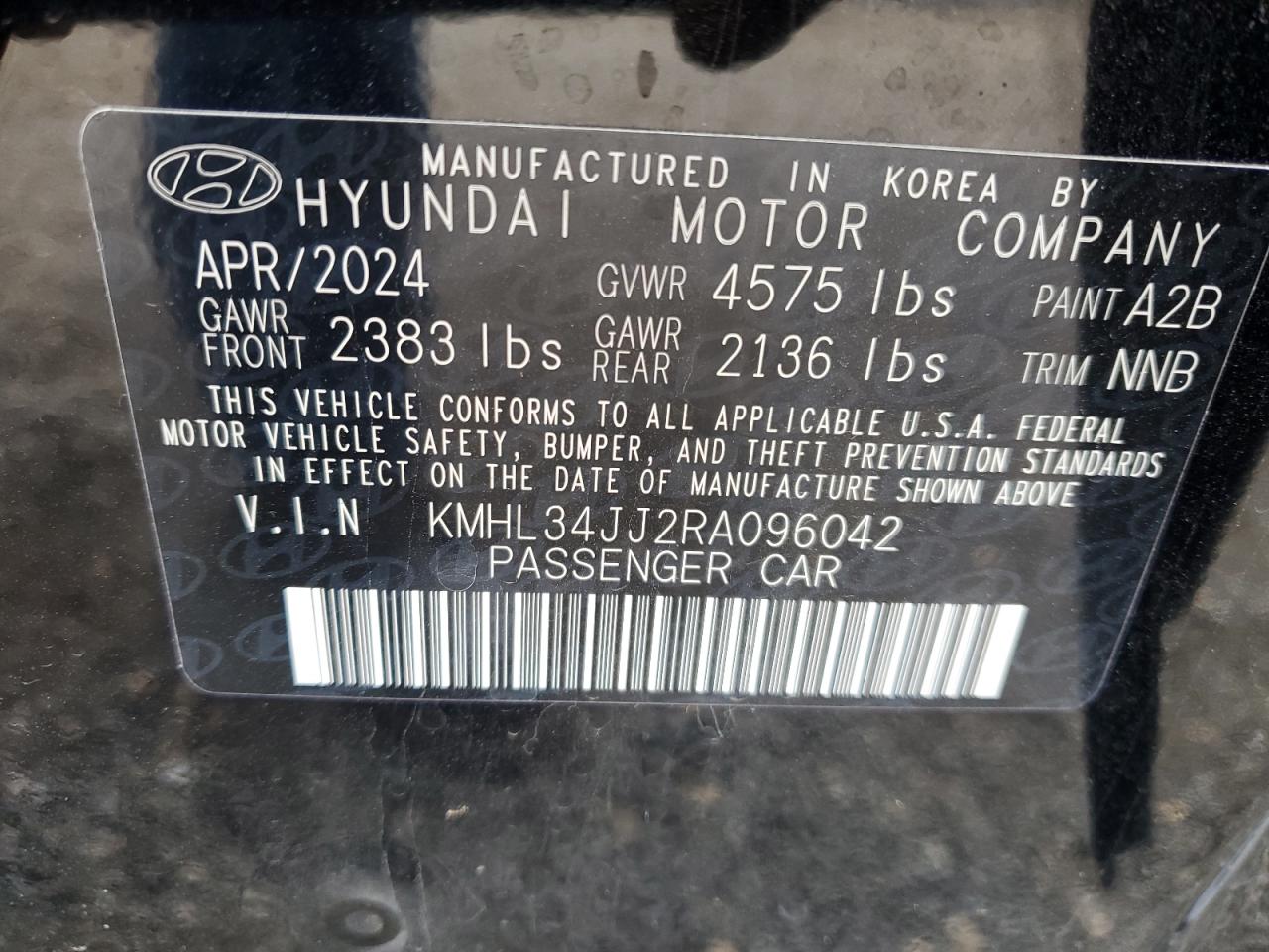 Lot #3305464065 2024 HYUNDAI SONATA HYB
