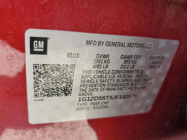 2018 CHEVROLET MALIBU - 1G1ZD5ST5JF182575