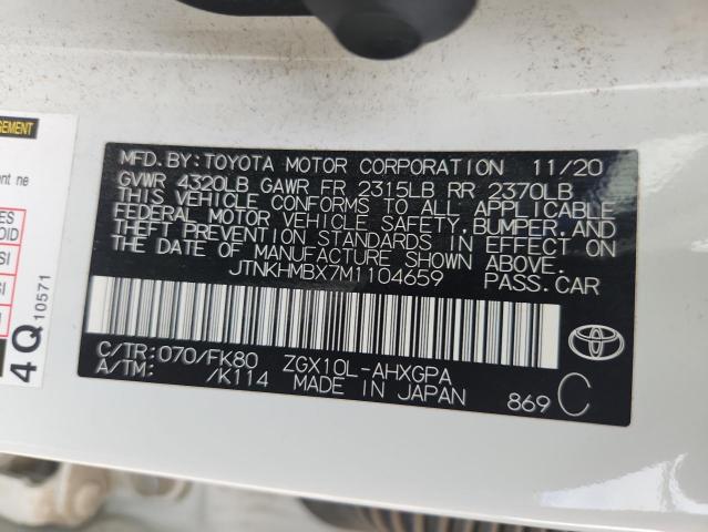 2021 TOYOTA C-HR XLE - JTNKHMBX7M1104659