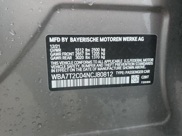 2022 BMW 740 I WBA7T2C04NCJ80812