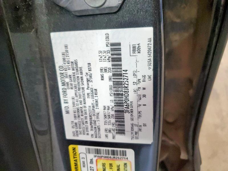 2018 FORD FUSION SE 3FA6P0HD8JR252714